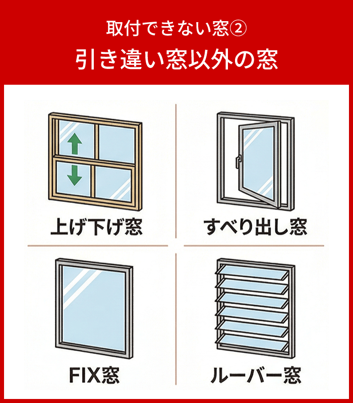 転落防止窓柵おっとセーフが設置できない窓②